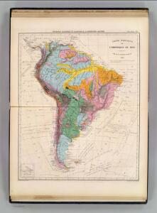 Carte physique de l'Amerique du Sud.