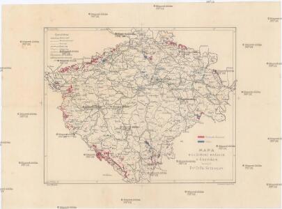 Mapa rozšíření rašelin v Čechách