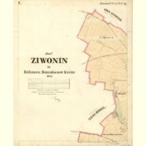 Ziwonin - c9462-1-001 - Kaiserpflichtexemplar der Landkarten des stabilen Katasters