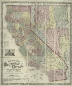 Map of the states of California and Nevada