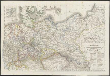 [Neuer Atlas der ganzen Erde nach den neuesten Bestimmungen ... : XVI.] Charte von Preussischen Staate, Gebirgs- und Fluss-Charte des nördlichen Teutschlands